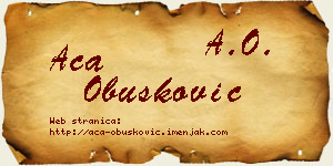 Aca Obušković vizit kartica